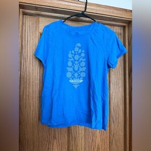 Free People Movement logo tee, royal blue, size L, worn once, EUC
